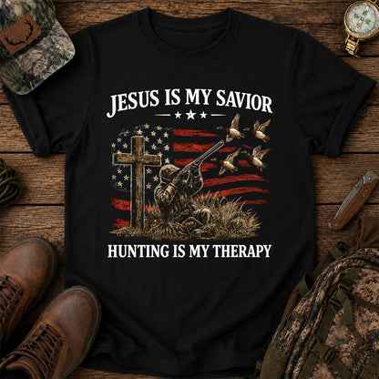 Jesus Is My Savior Hunting Is My Therapy T-Shirt, Christian Hunter Tee