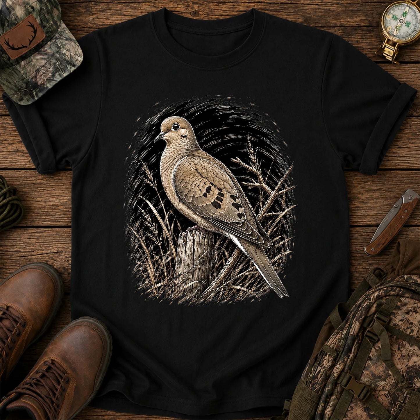 Mourning Dove T-Shirt, Vintage Birdwatcher Nature Tee