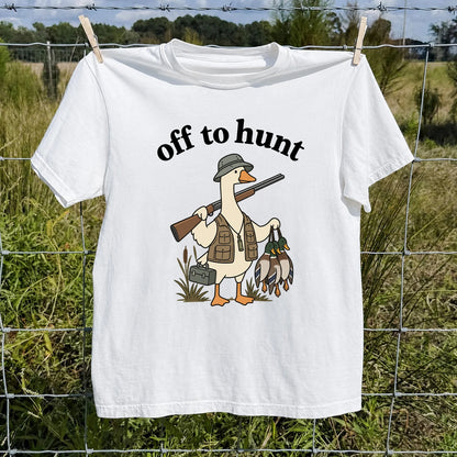 Off to Hunt T-Shirt, Funny Duck Hunter Tee