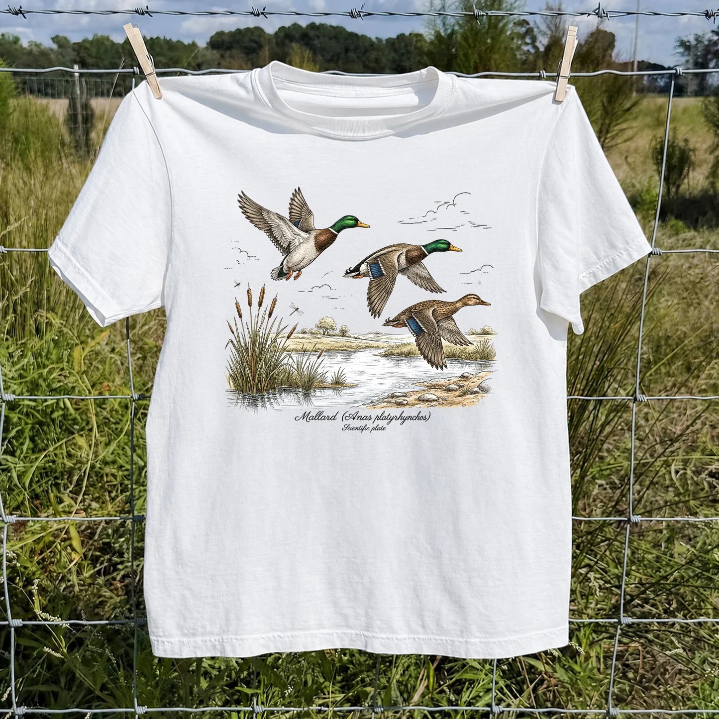 Mallard Anas Platyrhynchos T-Shirt, Vintage Duck Plate