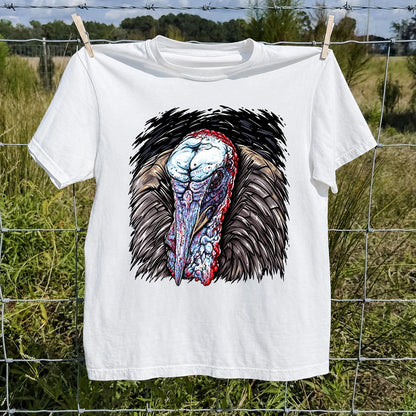 Turkey Portrait T-Shirt, Detailed Turkey Hunting Tee