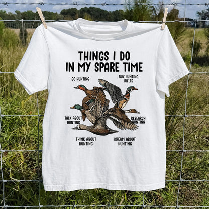 Things I Do in My Spare Time T-Shirt, Duck Hunting Tee