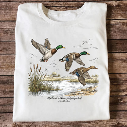 Mallard Anas Platyrhynchos T-Shirt, Vintage Duck Plate