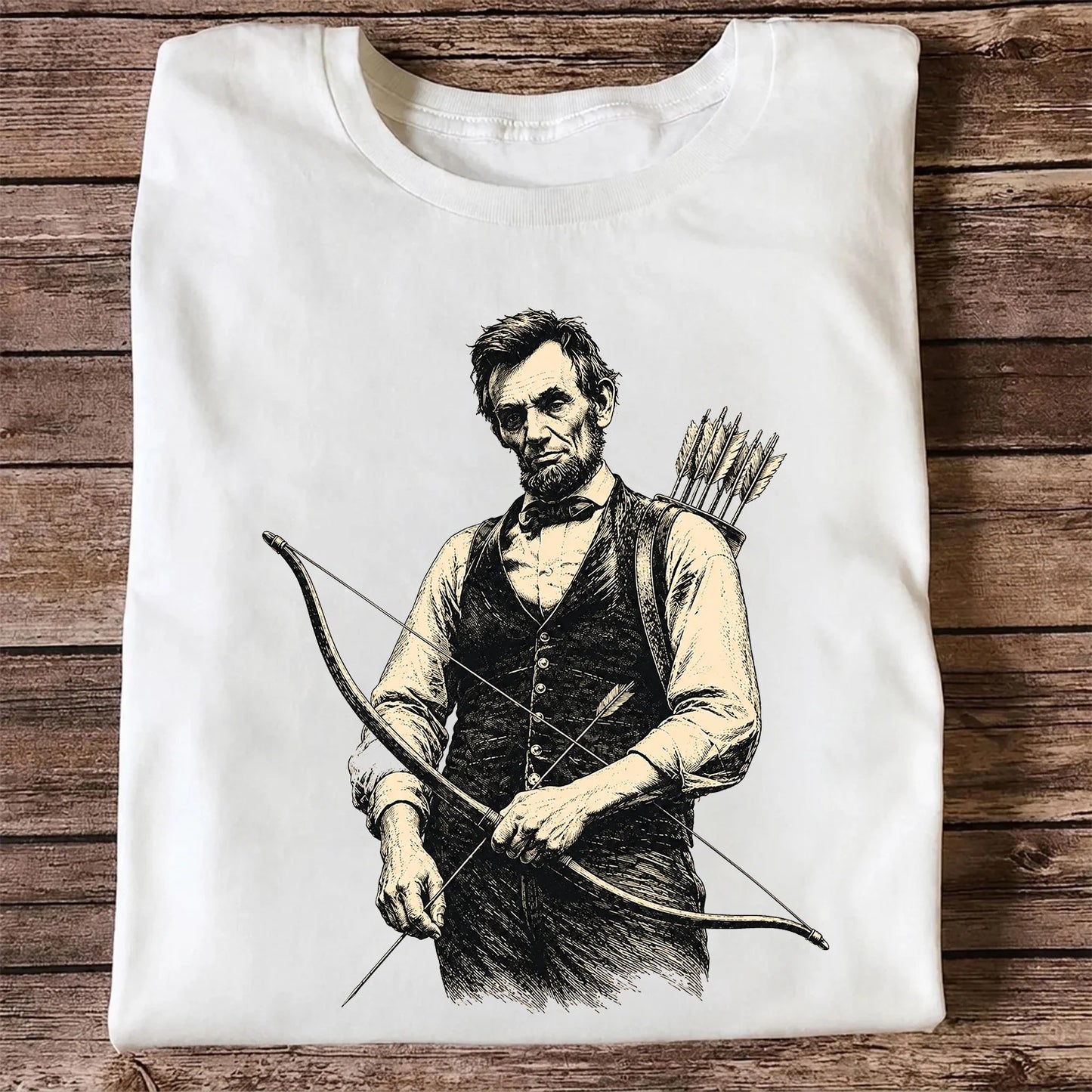 Abraham Lincoln Archer T-Shirt, Vintage Bow Hunting Tee
