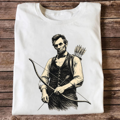 Abraham Lincoln Archer T-Shirt, Vintage Bow Hunting Tee