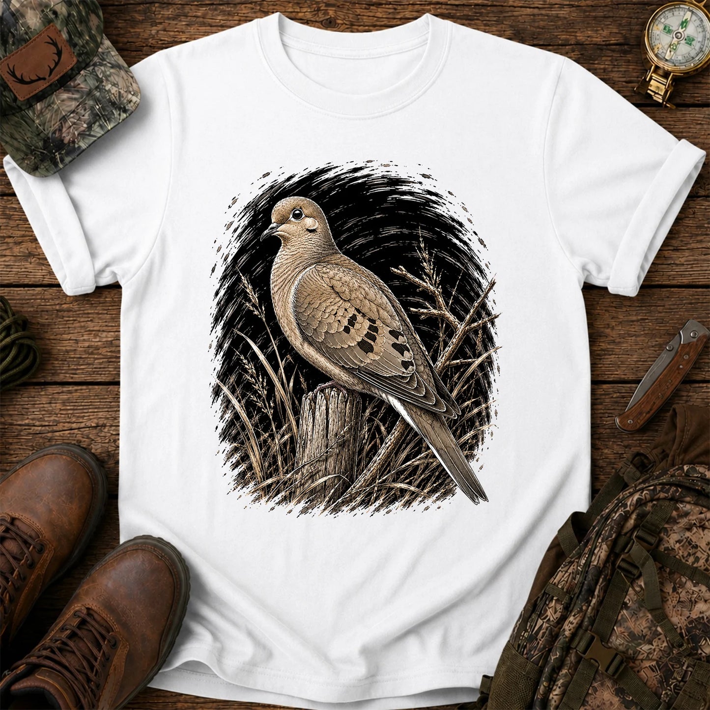 Mourning Dove T-Shirt, Vintage Birdwatcher Nature Tee