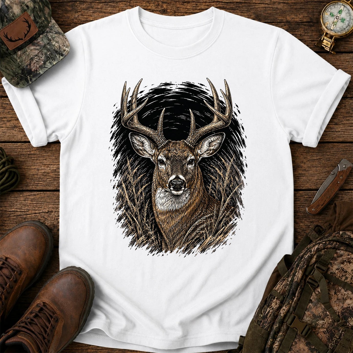 Whitetail Buck T-Shirt, Vintage Deer Hunting Tee