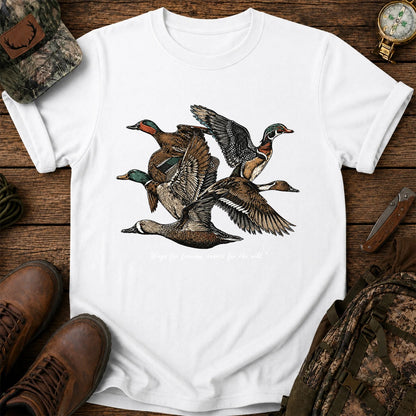 Flying Ducks T-Shirt, Vintage Waterfowl Hunting Tee