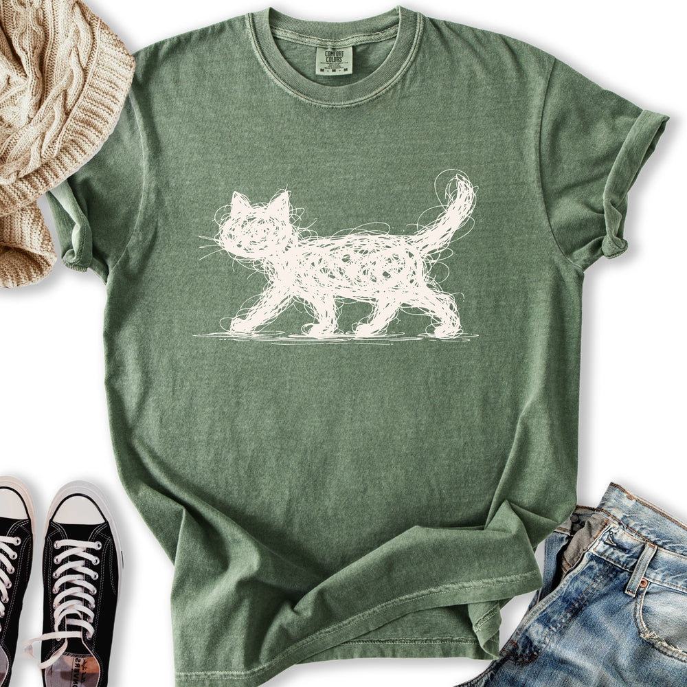 Scribbled Cat Relaxed Tee