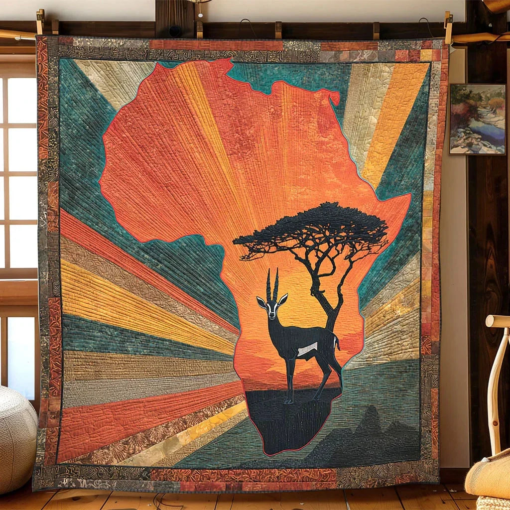 African Golden Dusk Quilt Blanket