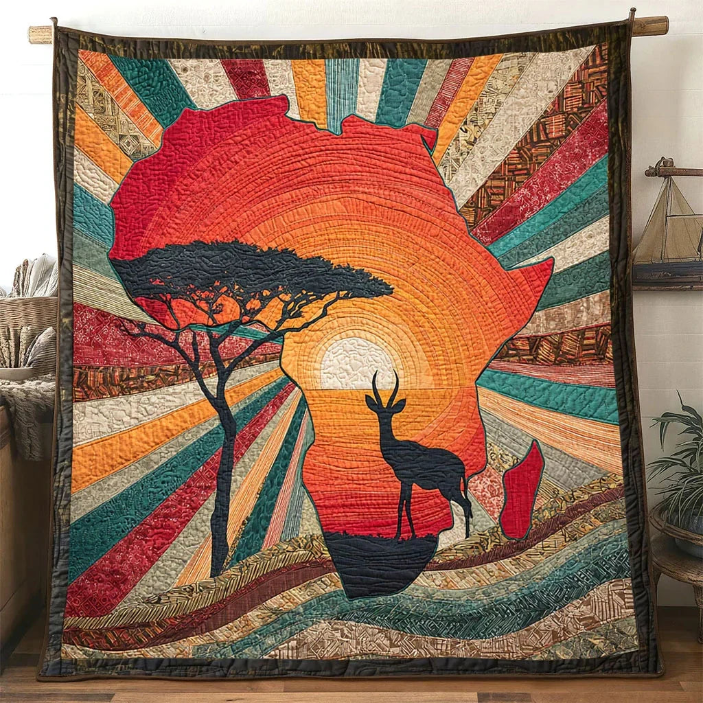 African Nature Echo Quilt Blanket