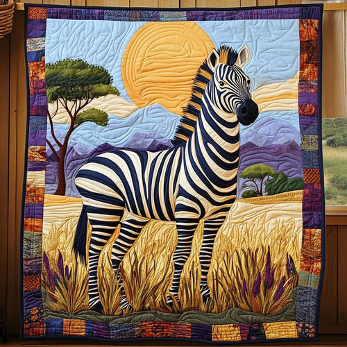 African Savannah Zebra Quilt Blanket