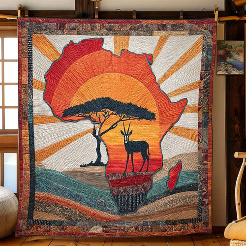 African Sunrise Path Quilt Blanket
