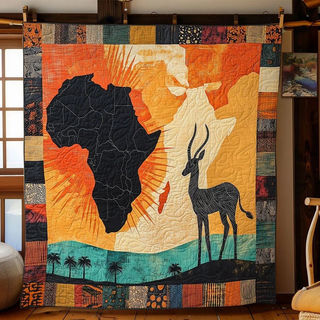 African Tribal Light Quilt Blanket