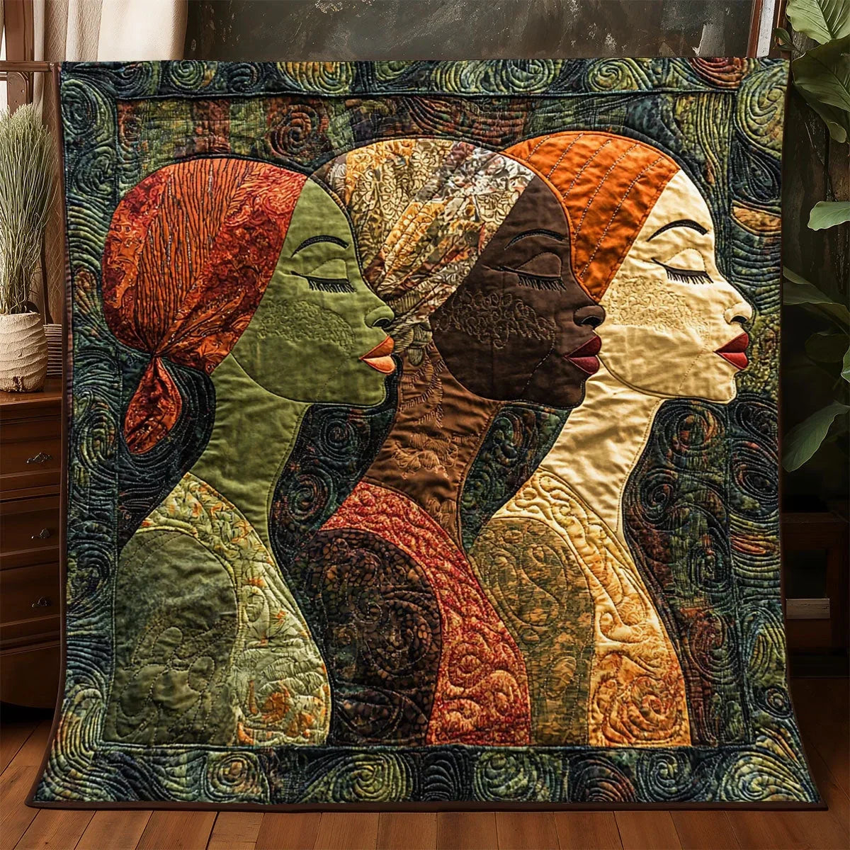 African Woman Quilt Blanket