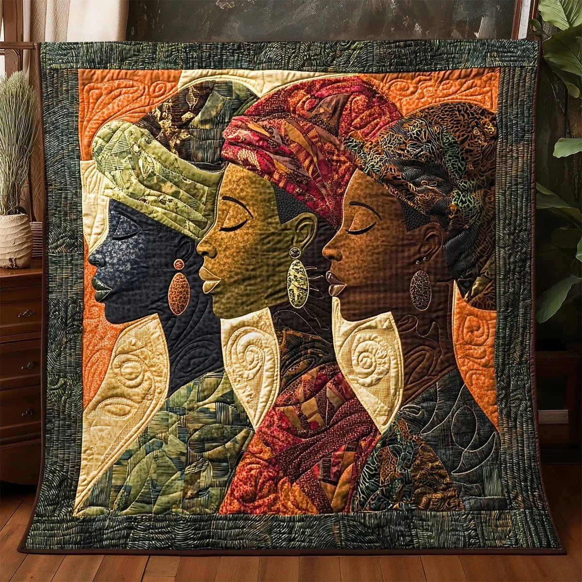 African Woman Quilt Blanket