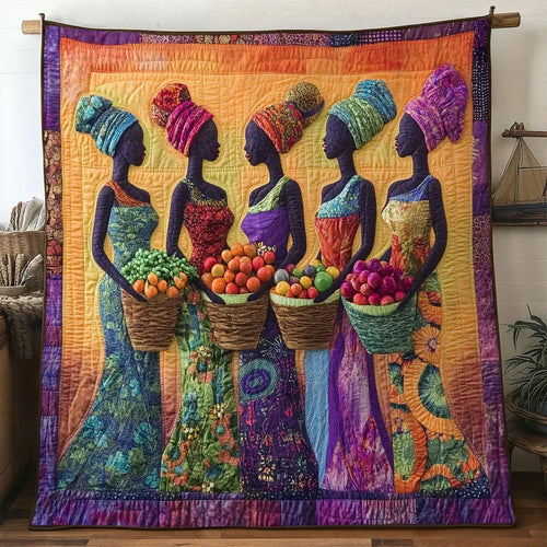 African Women Fields Quilt Blanket