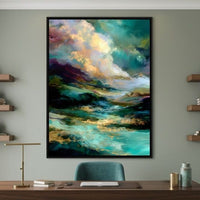 Aurora Tides of Golden Drift Canvas Wall Art