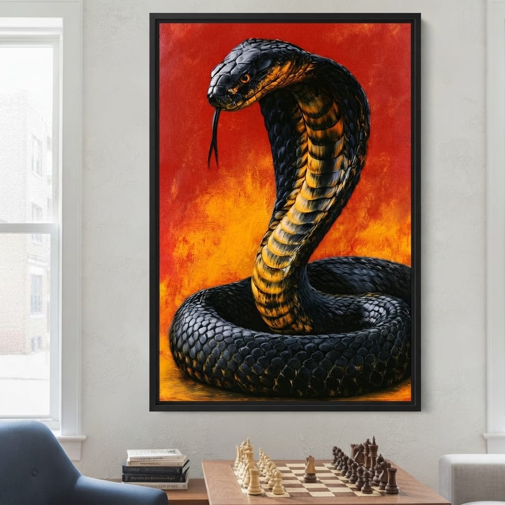 Airbrush Cobra Retro Style Canvas Wall Art