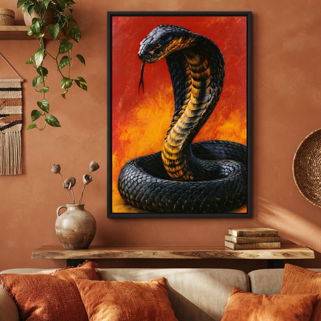 Airbrush Cobra Retro Style Canvas Wall Art