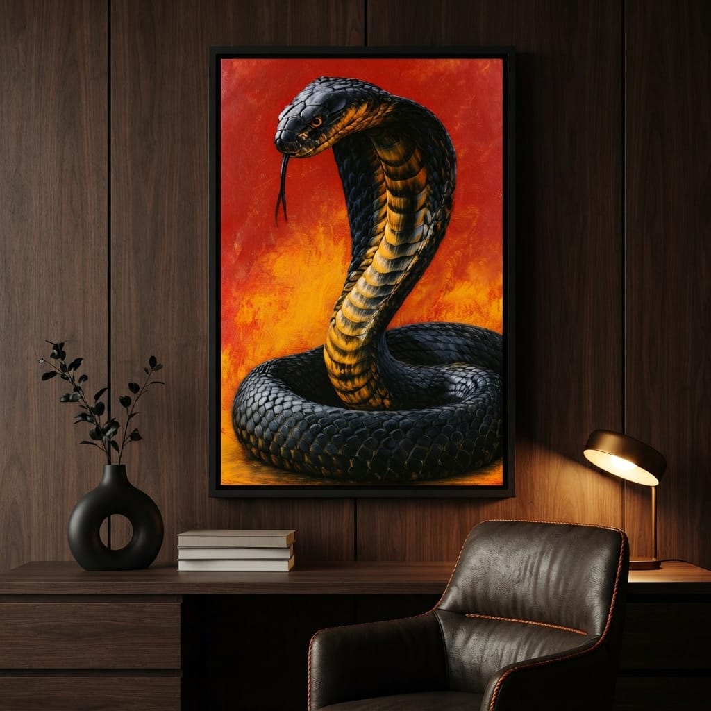 Airbrush Cobra Retro Style Canvas Wall Art
