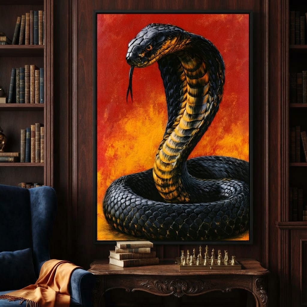Airbrush Cobra Retro Style Canvas Wall Art
