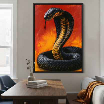 Airbrush Cobra Retro Style Canvas Wall Art
