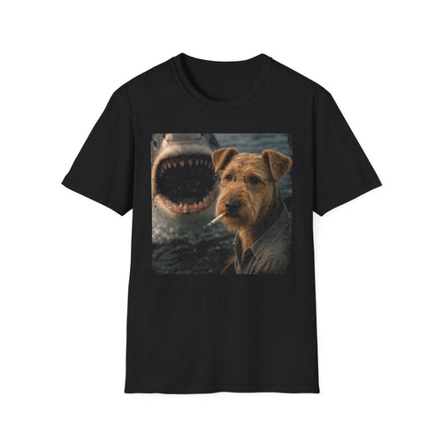 Airedale Terrier and Shark Tee
