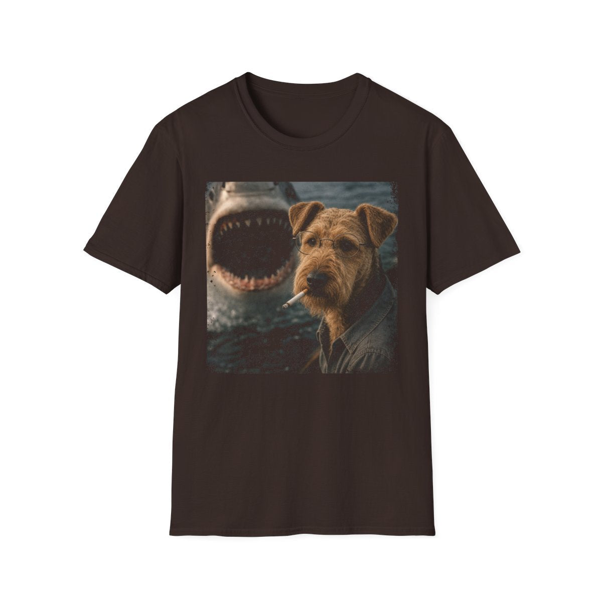 Airedale Terrier and Shark Tee