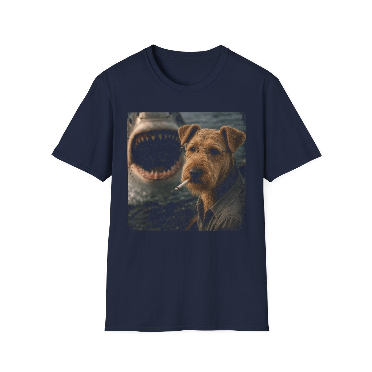 Airedale Terrier and Shark Tee
