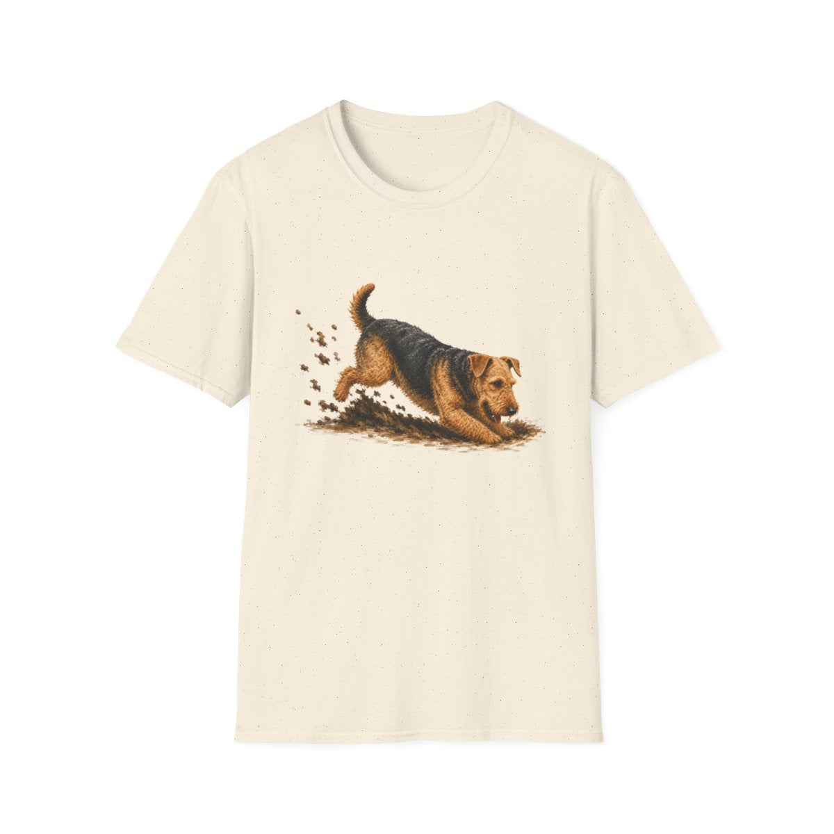 Airedale Terrier Excavating Mode On Tee