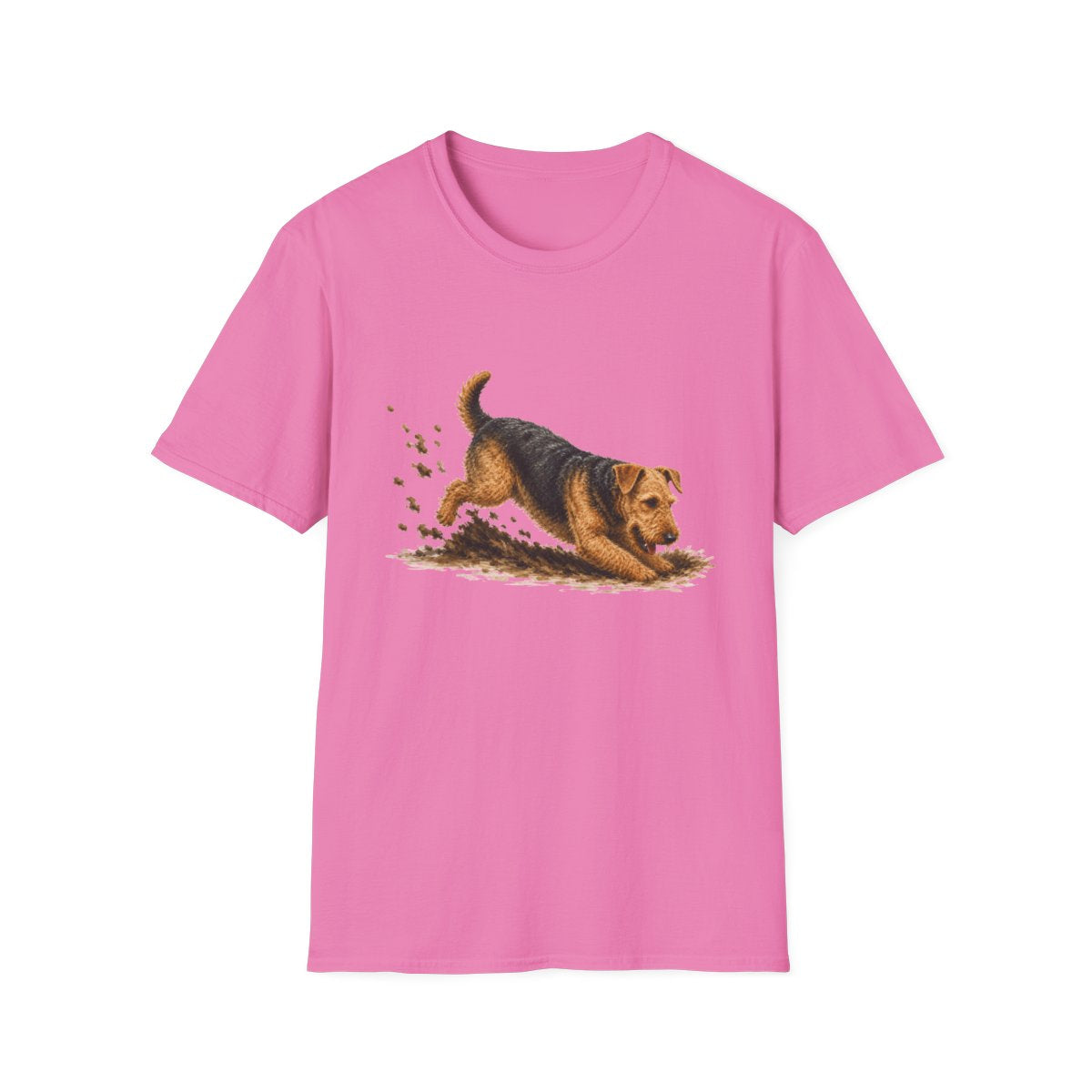 Airedale Terrier Excavating Mode On Tee