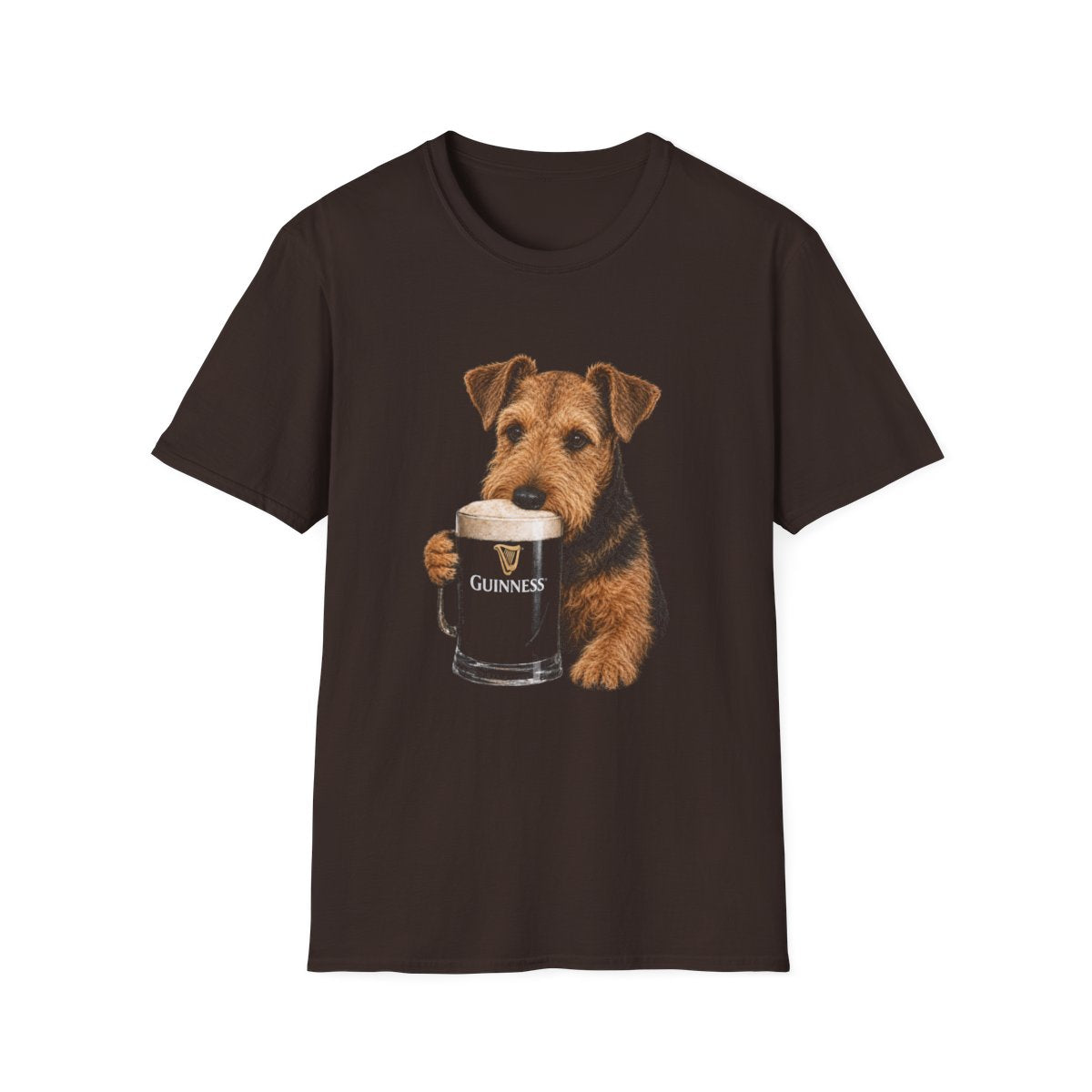 Airedale Terrier With A Pint Tee