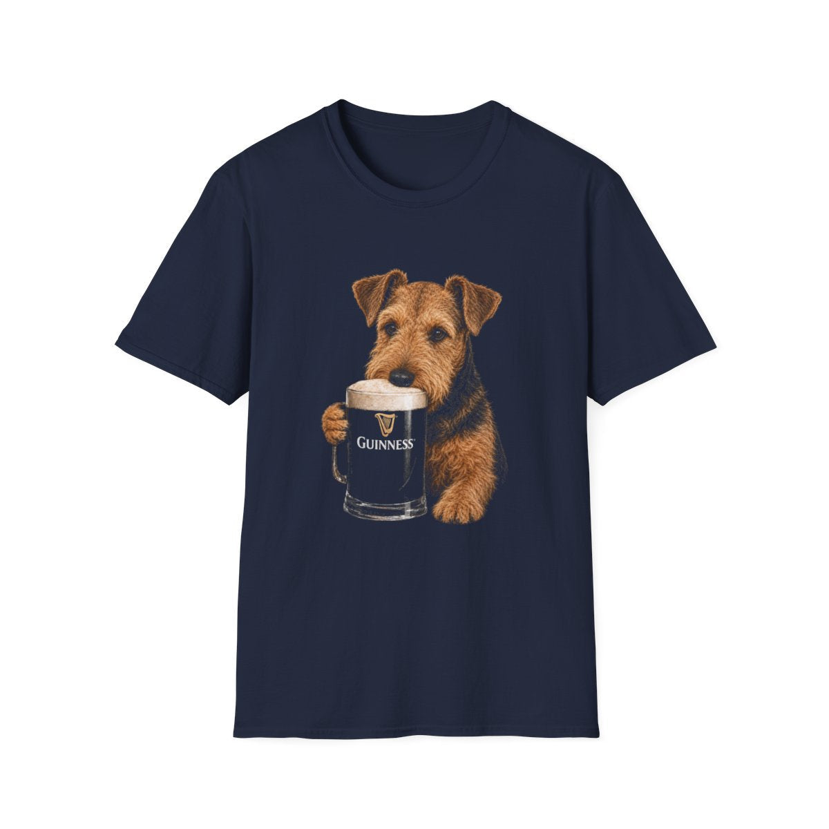 Airedale Terrier With A Pint Tee