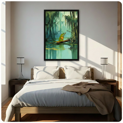 Swamp Alligator Playing Banjo Whimsical Canvas Art