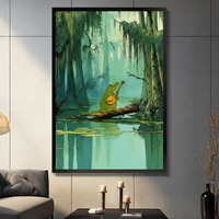 Swamp Alligator Playing Banjo Whimsical Canvas Art