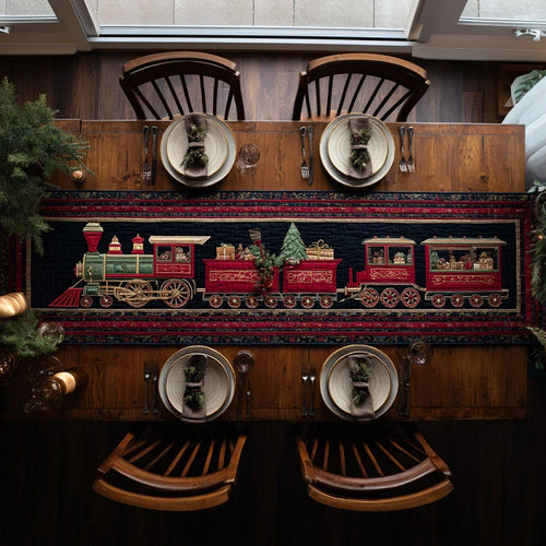 Alpine Express Train Quilted Table Runner