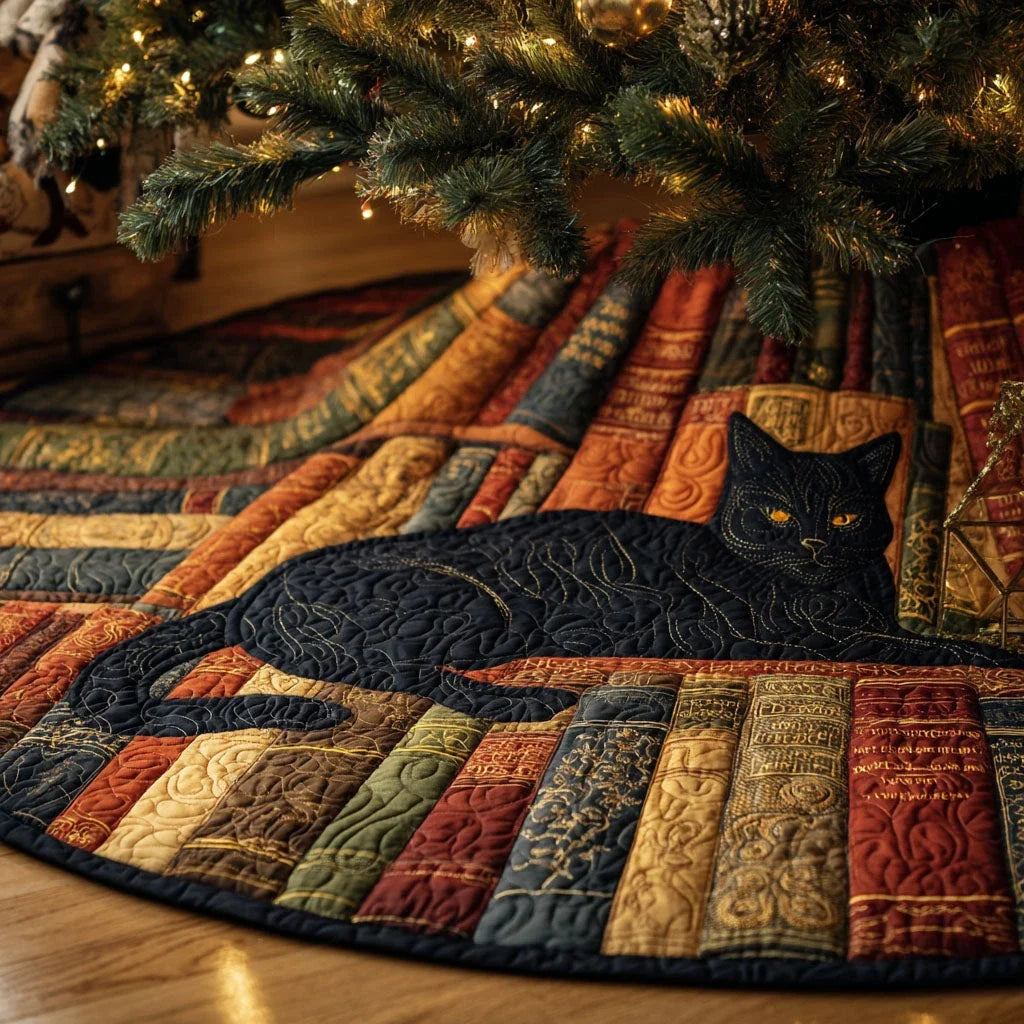 Amber Glow Christmas Quilted Tree Skirt