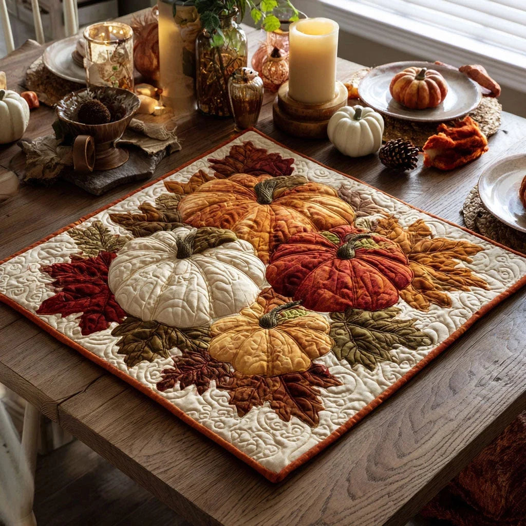 Amber Harvest Quilted Table Topper