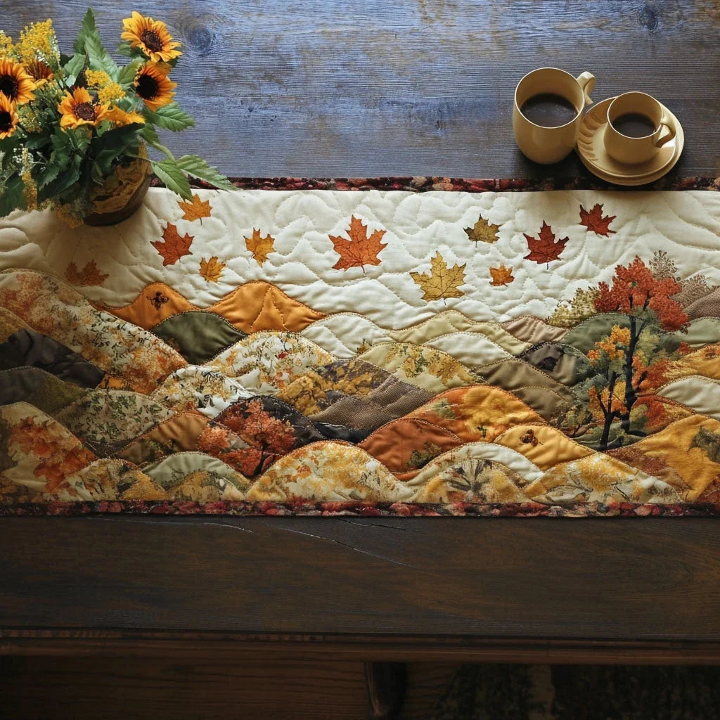 Amber Pathway Quilted Table Runner
