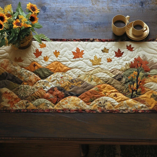 Amber Pathway Quilted Table Runner