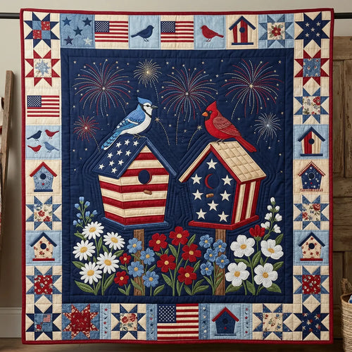American Birds Quilt Blanket