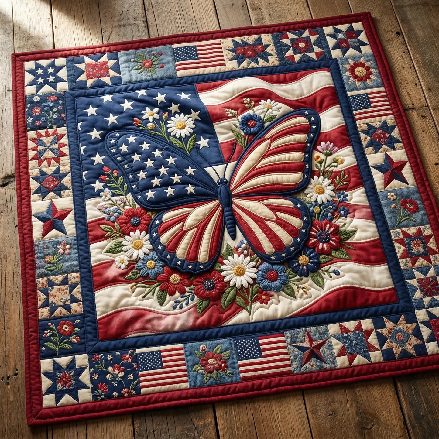 American Butterfly Quilt Blanket