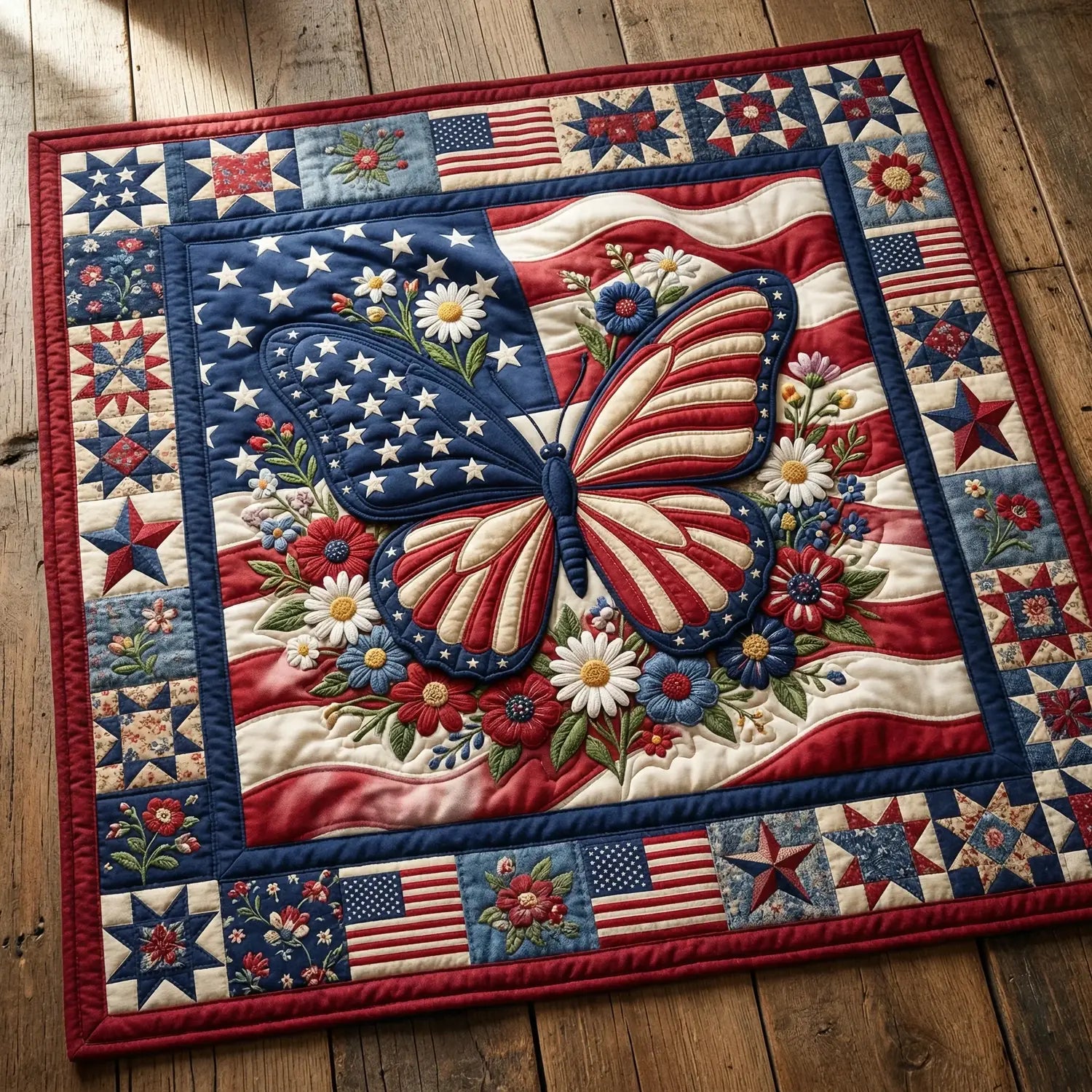 American Butterfly Quilt Blanket