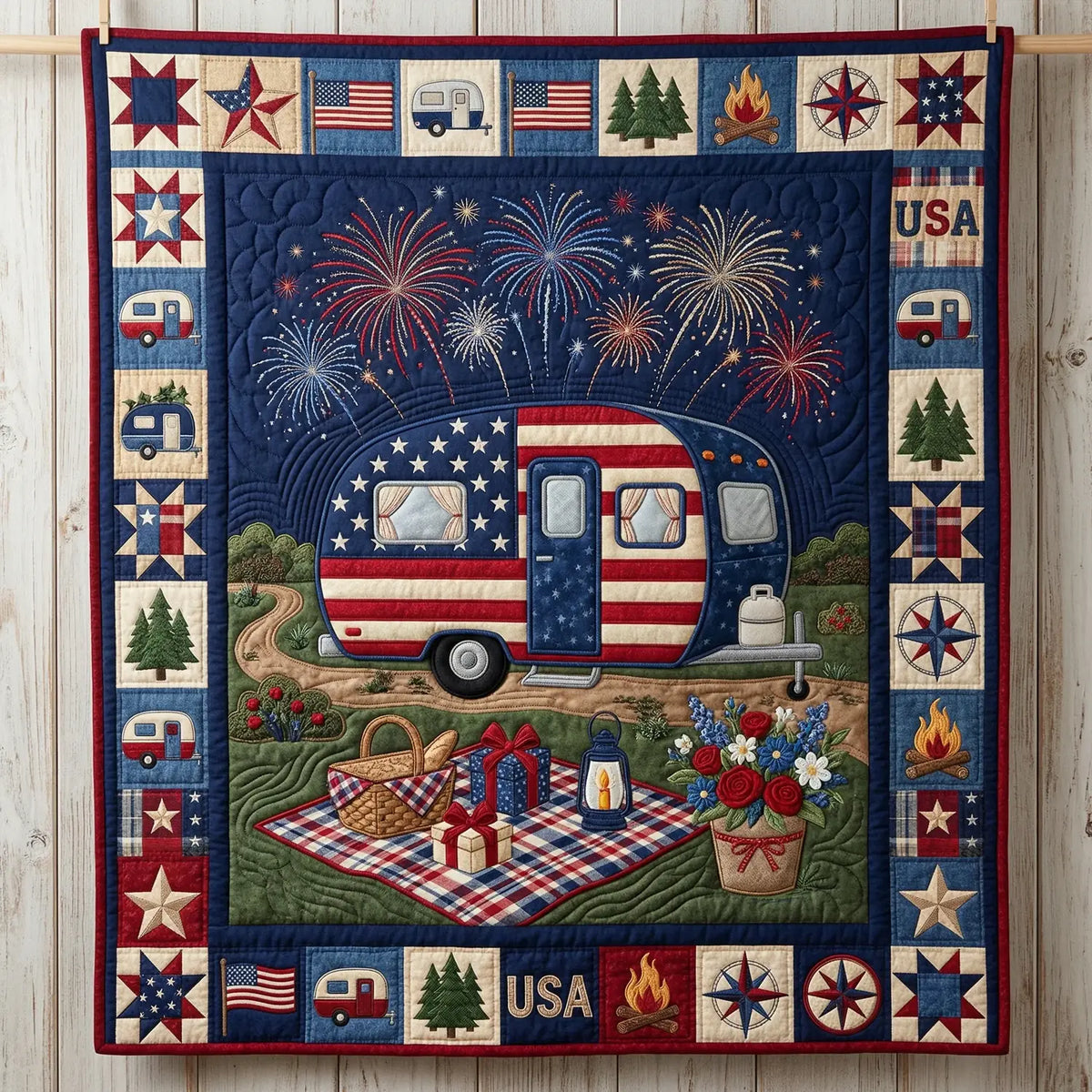 American Camper Quilt Blanket