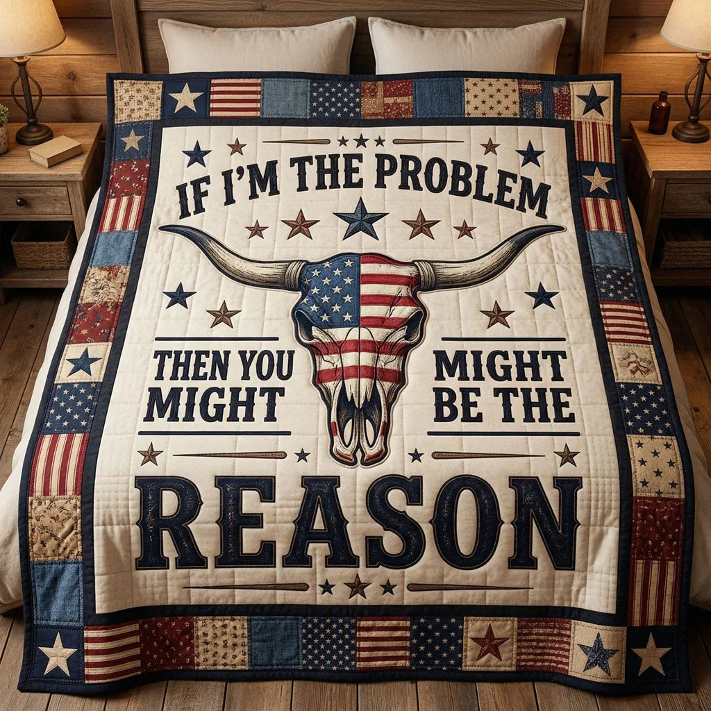 American Cowboy Attitude Quilt Blanket