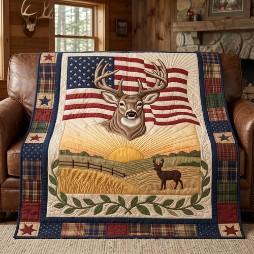 American Deer Quilt Blanket