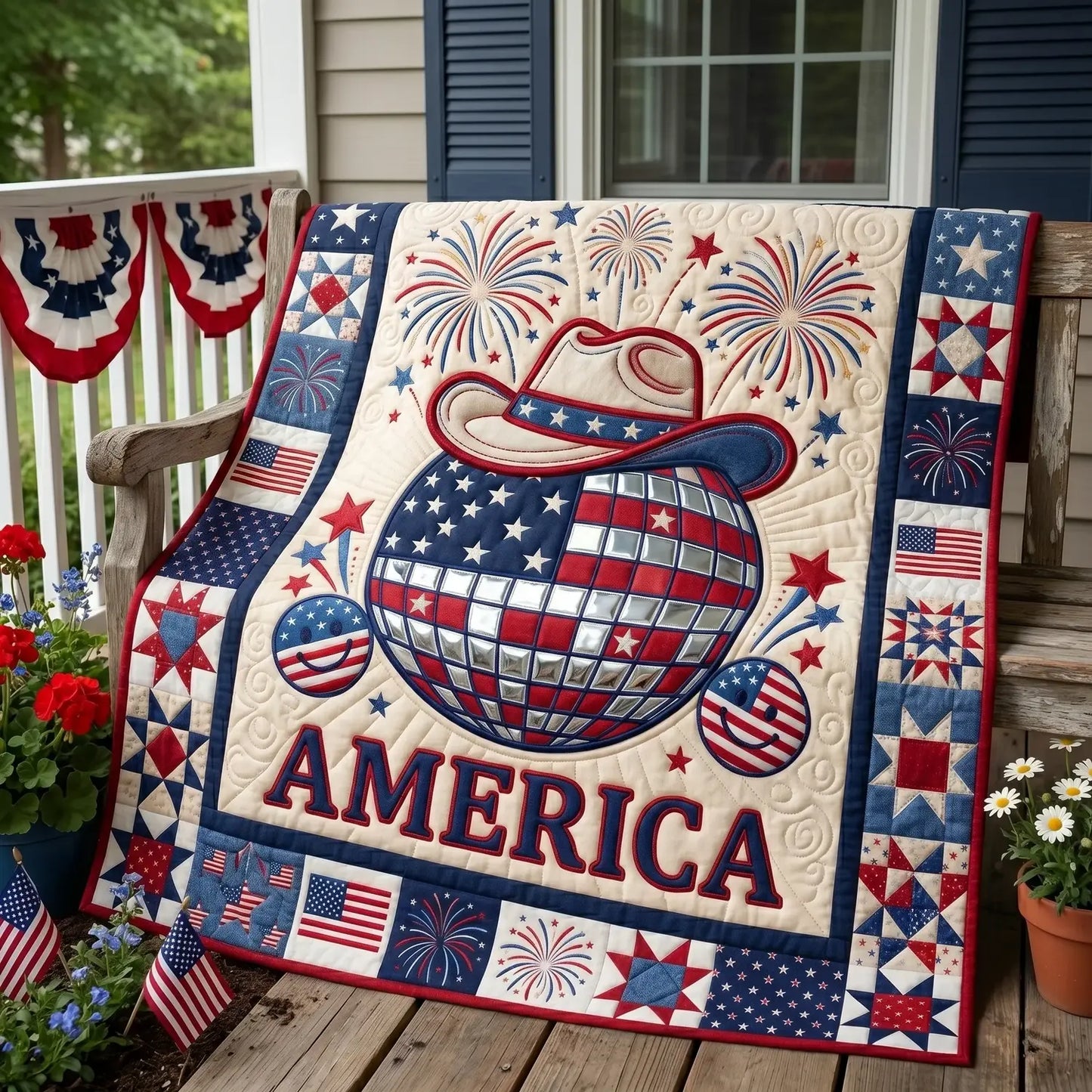American Disco Ball Quilt Blanket
