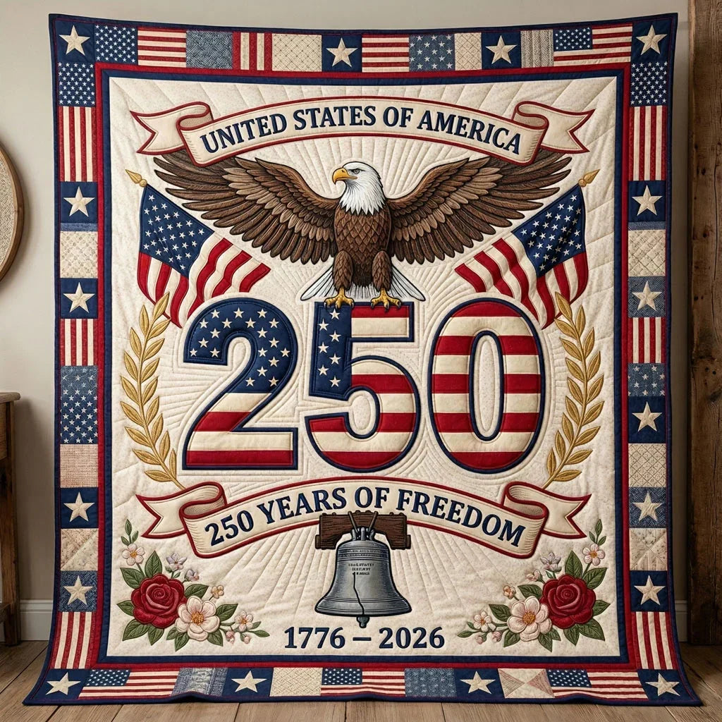 American Eagle 250 Anniversary Quilt Blanket