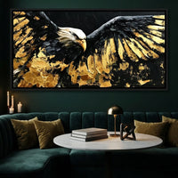 American Eagle in Gold & Black Canvas Wall Art